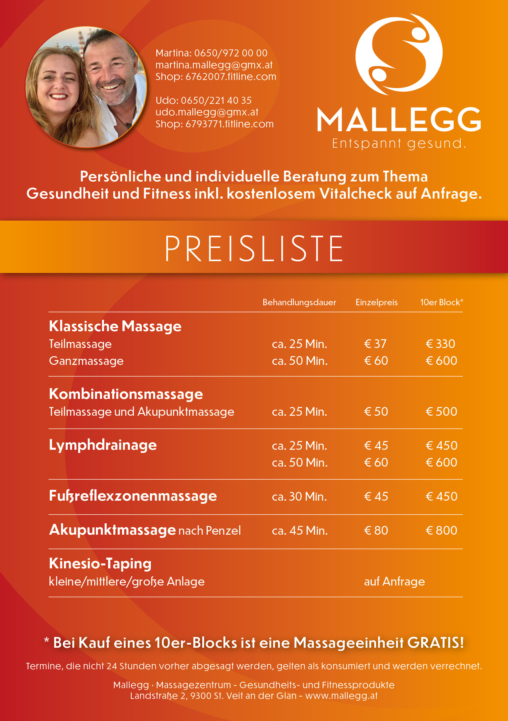 Preisliste Mallegg 2023